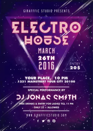 科技感多边形海报模板