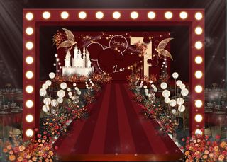 红色米奇婚礼效果图