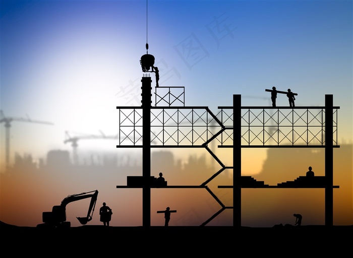 建筑工人剪影高清图