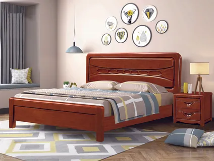 高清实木床图片