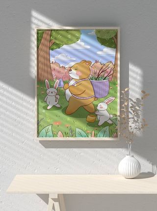 绿色创意公益植树节卡通312保护环境宣传插画