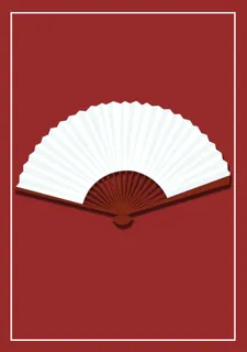 单个红色扇子样机