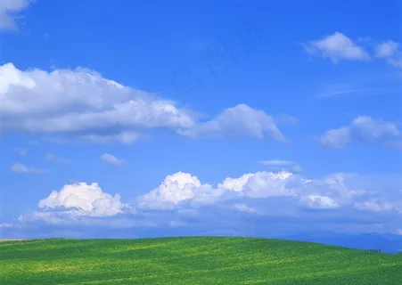 清澈天空草原背景云层云彩 清澈天空草原背景云层云彩
