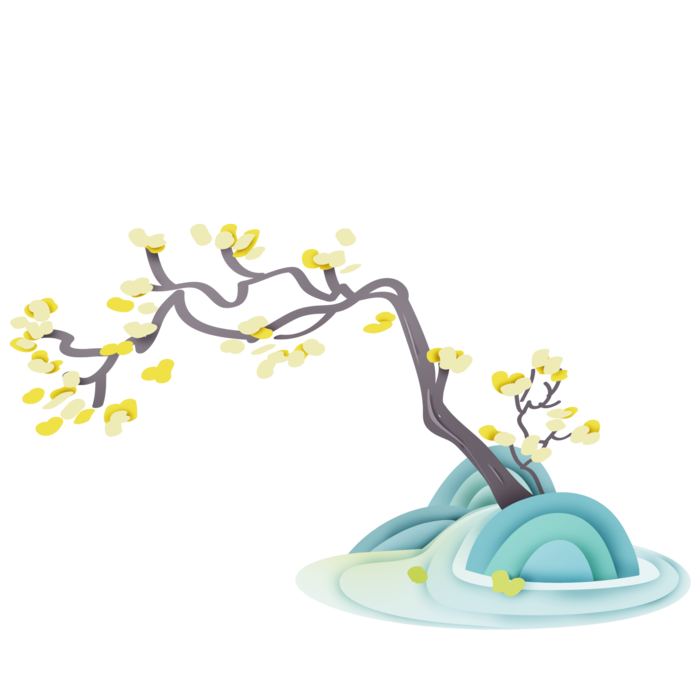 清明元素古风中式清明节山水画中国风绿色