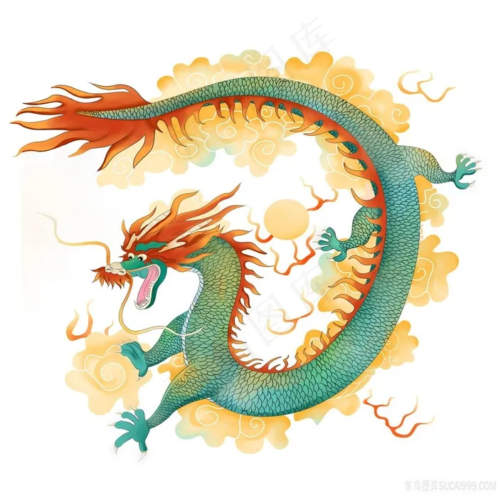 云端中的祥龙图片素材