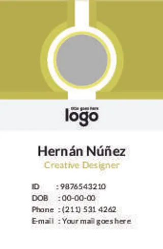 土黄色工作证名片