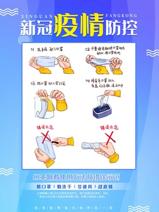 疫情常态化新冠防控系列套图社区宣传公益海报PSD设计素材模板