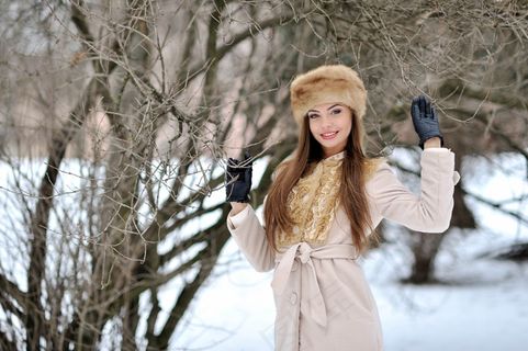 冬季美女风景图片