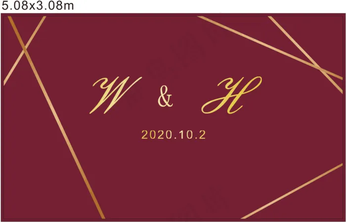 婚礼背景定稿5 红色 红金cdr矢量模版下载