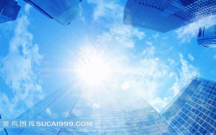 城市楼房蓝天白云素材