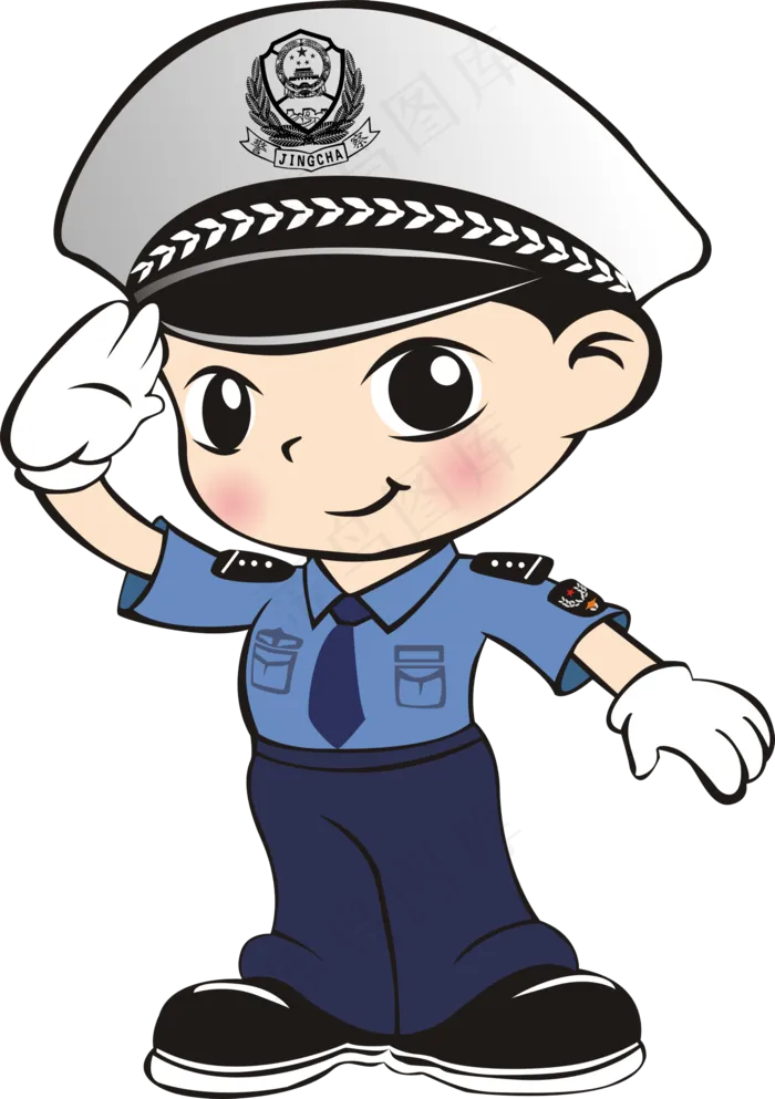 卡通可爱警察元素