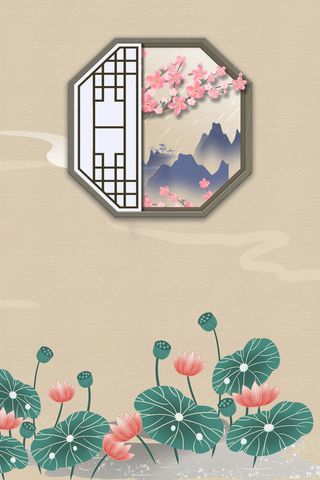 中式古典国潮来袭海报展板宣传背景图PSD设计PS模板素材