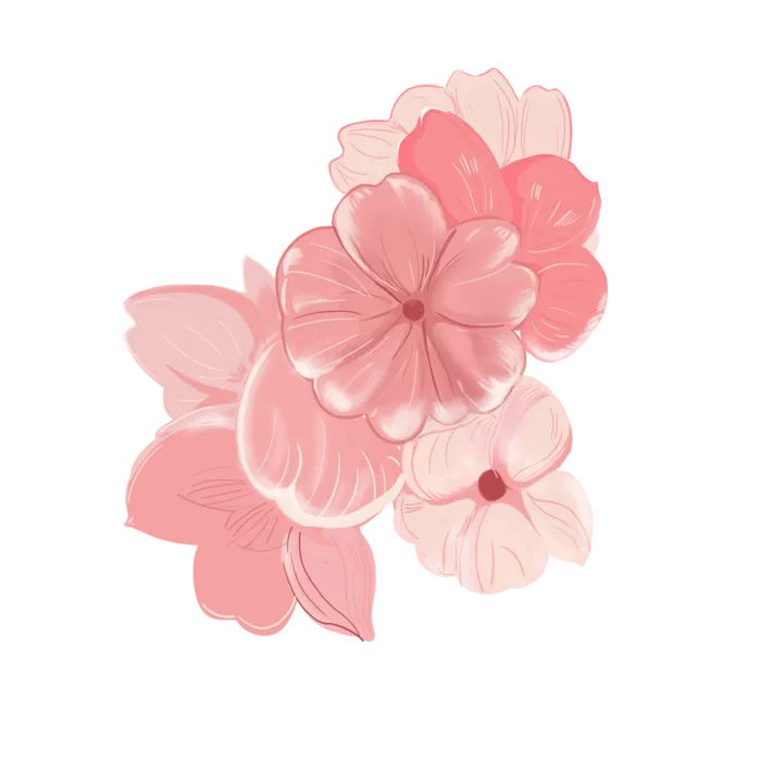 春天浪漫粉红色樱花手绘樱花梅花桃花花朵图片PNG免扣素材