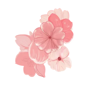 春天浪漫粉红色樱花手绘樱花梅花桃花花朵图片PNG免扣素材