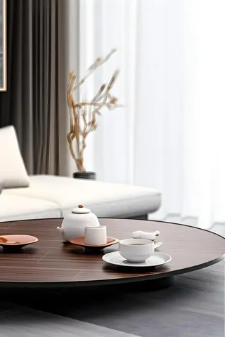 国风茶杯枝叶简约背景