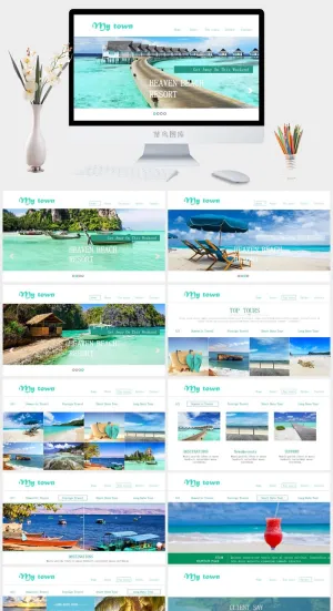 精品-网页风格景点景区介绍PPT模板预览图