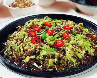 川菜湘菜高清菜谱 粉条炒酸包菜