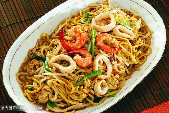 中华美食虾面实拍摄影图