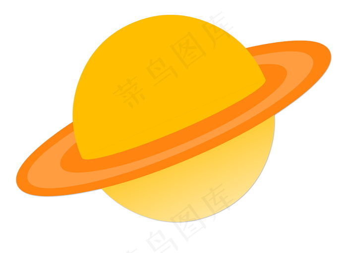 土星黄色卡通图片
