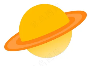 土星黄色卡通图片