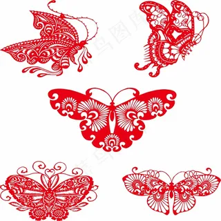 蝴蝶剪纸 剪纸风元素