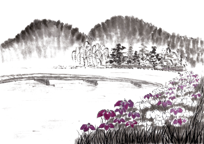 山水画素材中国风水墨画素材元素中国画