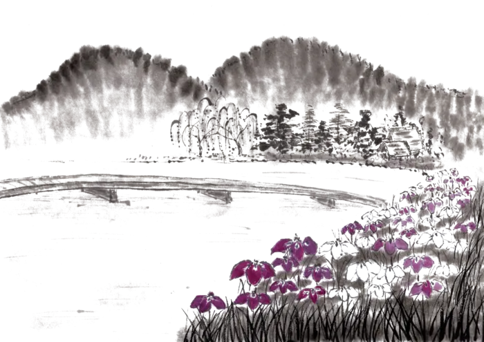 山水画素材中国风水墨画素材元素中国画