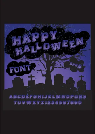 紫色系万圣节墓地背景