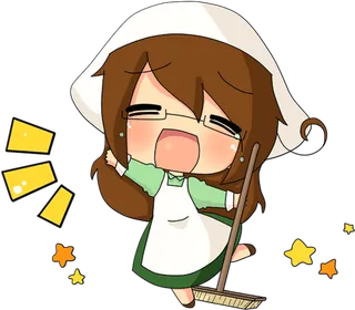 小女孩女仆卡通简笔人物