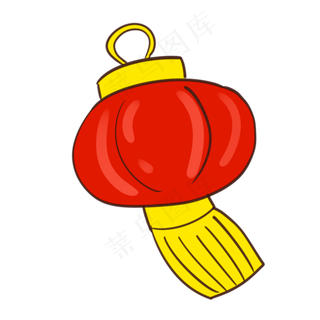中国风 手绘 卡通元素 传统 复古红 灯笼装饰 PNG 免抠 