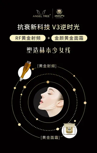 脸部护理黄金面霜海报