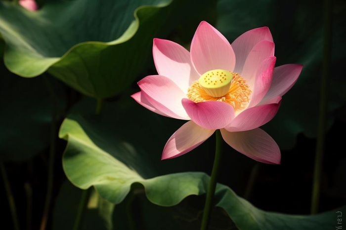 莲花光影暗黑摄影图(1344x896)