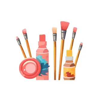 颜料画笔绘画工具元素