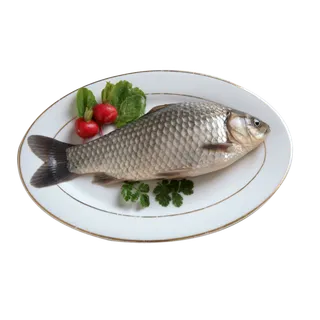 装盘的鲫鱼免抠图