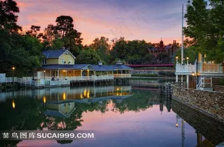 美国迪斯尼乐园夜景图片