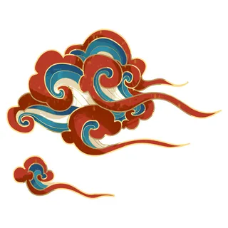 中国风中式国潮敦煌云纹祥云插画图案云朵云彩元素PSDAI设计素材