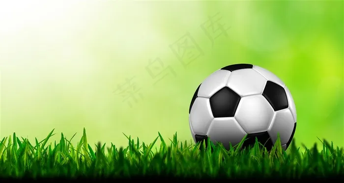 草坪上的足球素材图片
