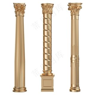 三款欧式复古金色柱子高清图片