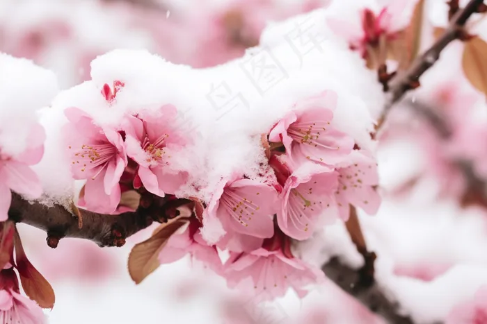 冬季白雪覆盖的梅花摄影图(4032x2688)