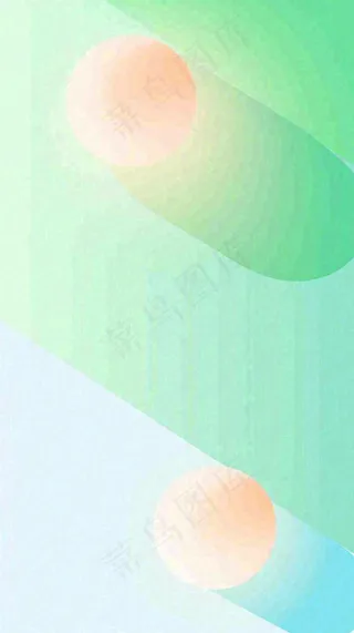 清新渐变背景前的彩色圆球，时尚