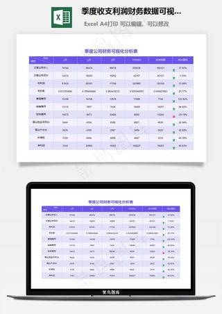 季度收支利润财务数据可视化分析