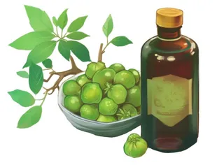 青梅酒青梅叶子酒罐元素