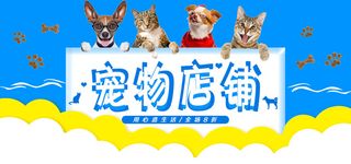 宠物之家宠物店铺狗粮猫粮电商促销banner宣传海报模板设计