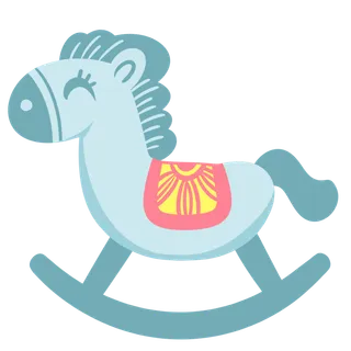 木马玩具剪贴画儿童节幼儿园插画