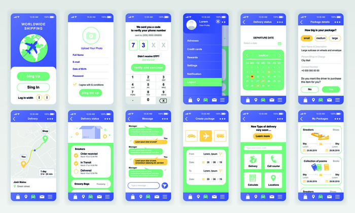 手机移动端整套APP交互UI界面套图作品集EPS矢量图设计素材eps,ai矢量模版下载
