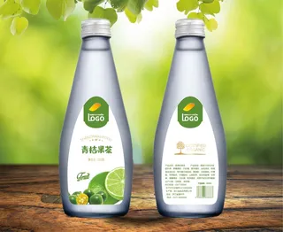 桔子果茶不干胶标签贴纸