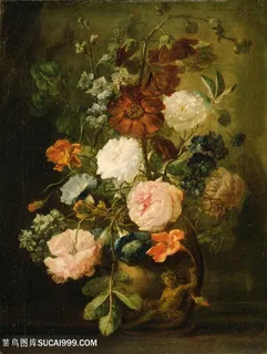 鲜花植物油画图片 鲜花植物油画图片