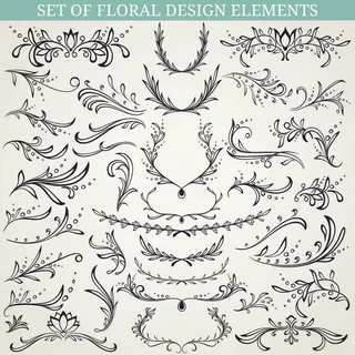 欧式复古线条边框花纹AI矢量LOGO角框花边分割线设计PSD卡片素材