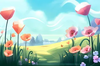 草地音乐天空可爱背景