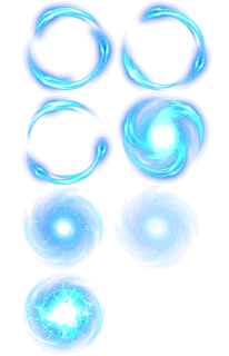 蓝色光芒圆环装饰卡通